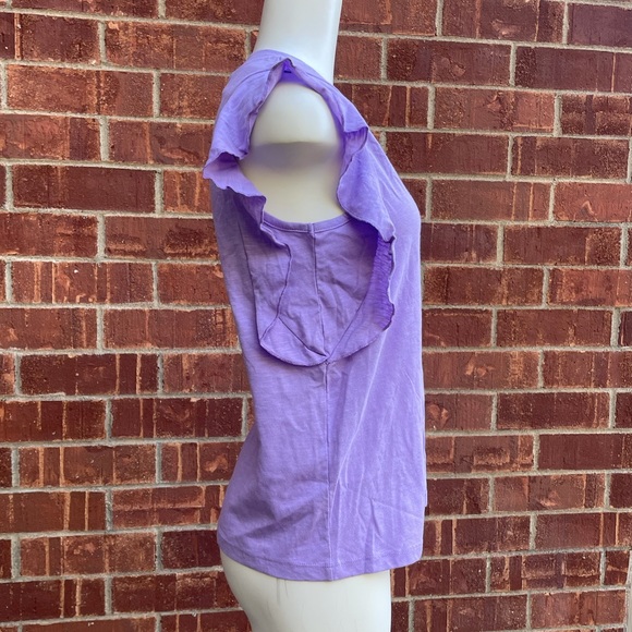 Jessica Simpson NWT Purple Ruffle Short Sleeve Shirt (Small) - Picture 3 of 9